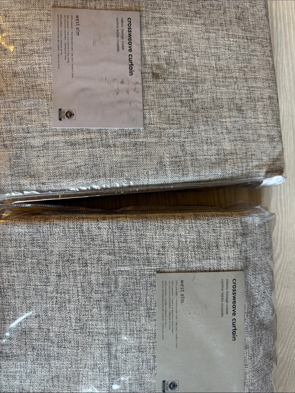 West Elm Crossweave Curtains in Stone White 48x84 in. (2 Panels)